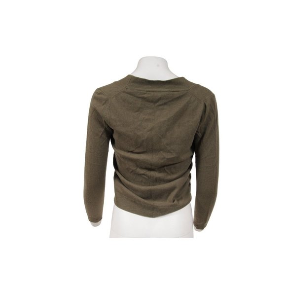 Marni Womens U Neck Sweater Size 40 Olive Green Cashmere Pullover Long Sleeve - Picture 7 of 14